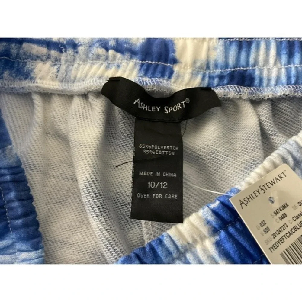 Ashley Sport Women Blue Tie Dye Tracksuit Set Zip‎ Jacket Cropped Joggers 10/12